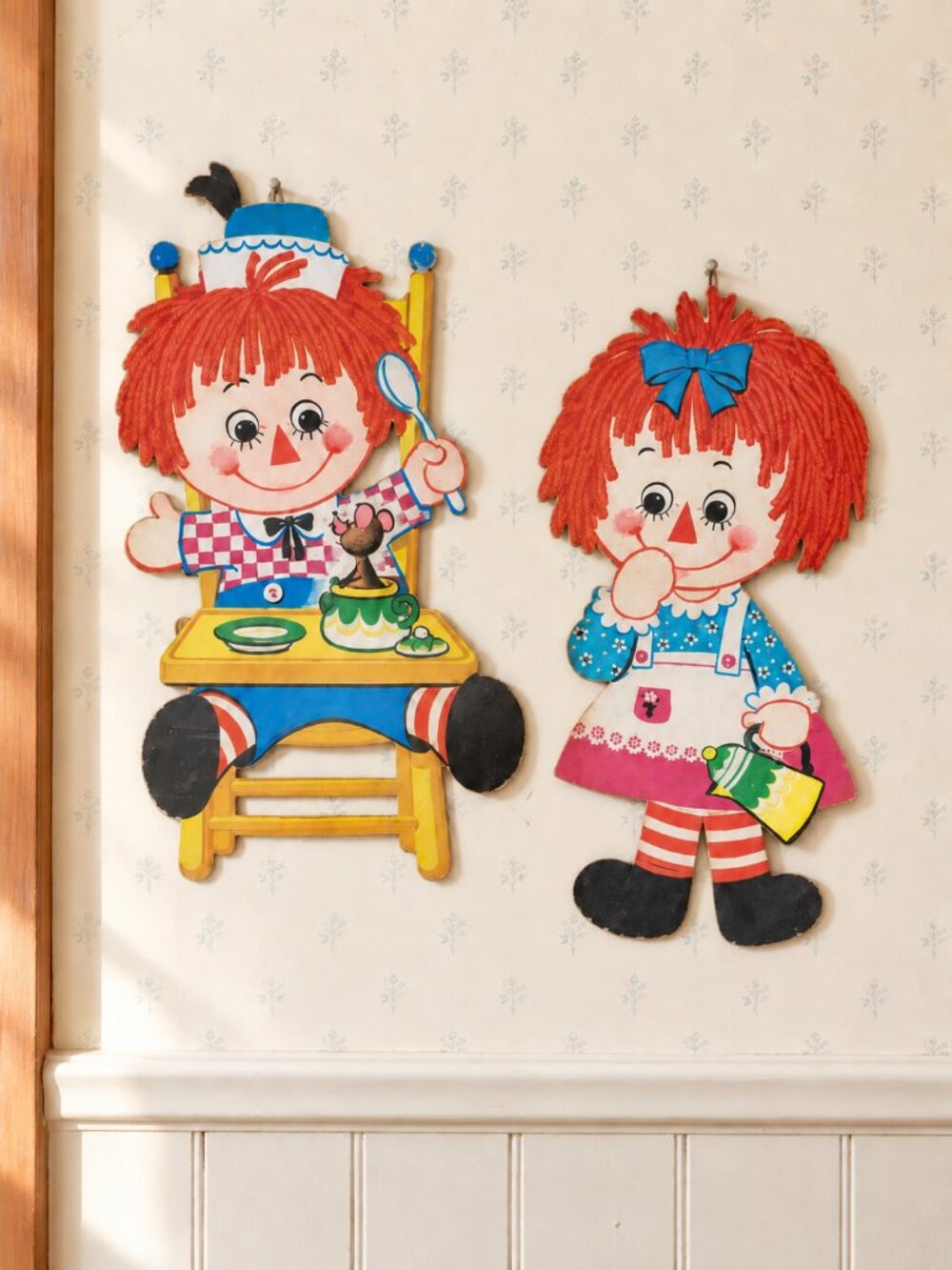 Bobbs Merrill Co. Raggedy Ann & Andy Cardboard Cutouts Vintage 1972